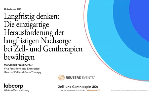 Reuters-Veranstaltung – Zell- und Gentherapie USA – Langfristig denken: Die einzigartige Herausforderung der langfristigen Nachsorge für Zell- und Gentherapien bewältigen